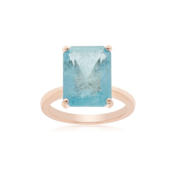 Aquamarine radiant Ring