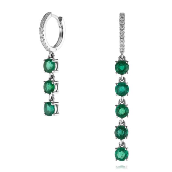 Single 3-Emerald Chandelier Earring