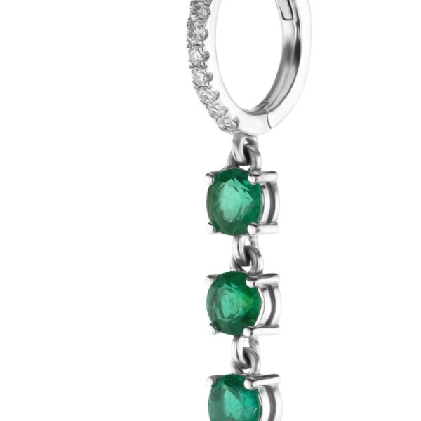 Single 3-Emerald Chandelier Earring