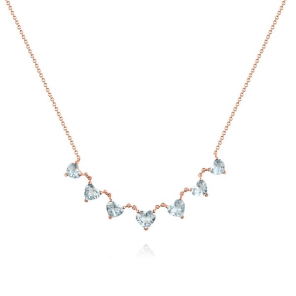 Aquamarine Heart Necklace