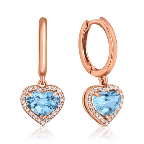 Heart-Shaped Aquamarine Earrings