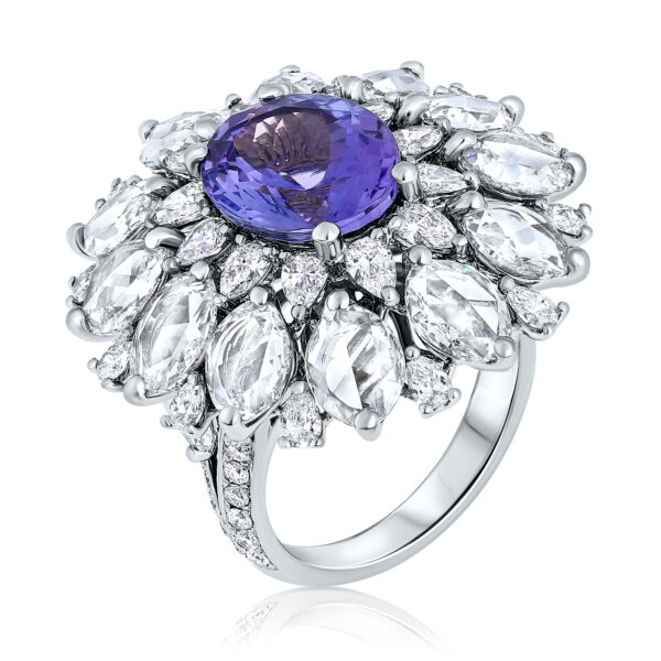 tanzanite and diamond ring