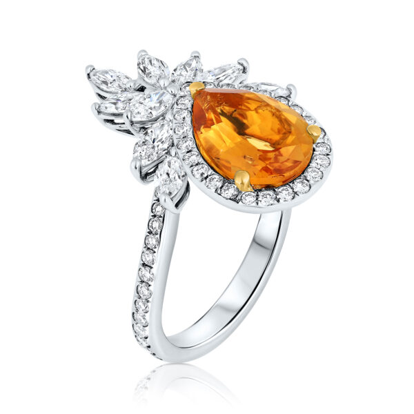 citrine and diamonds ring