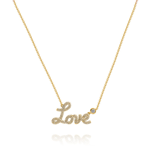 diamonds 'love' necklace