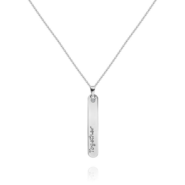 'together' necklace with a diamond