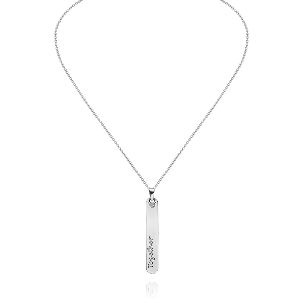 'together' necklace with a diamond