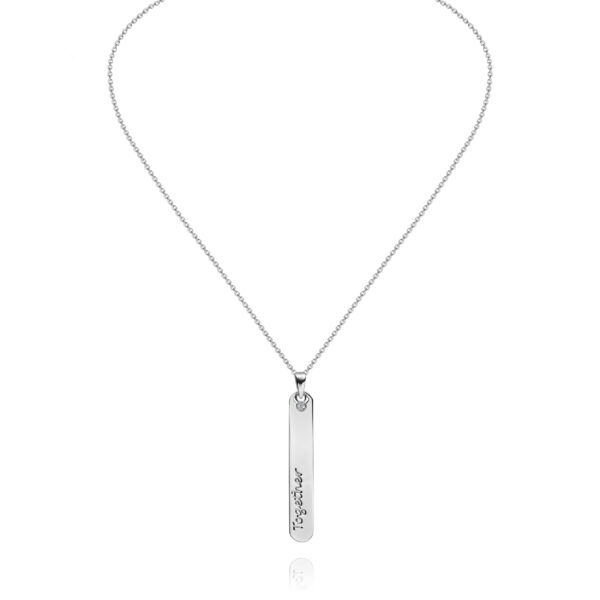 'together' necklace with a diamond