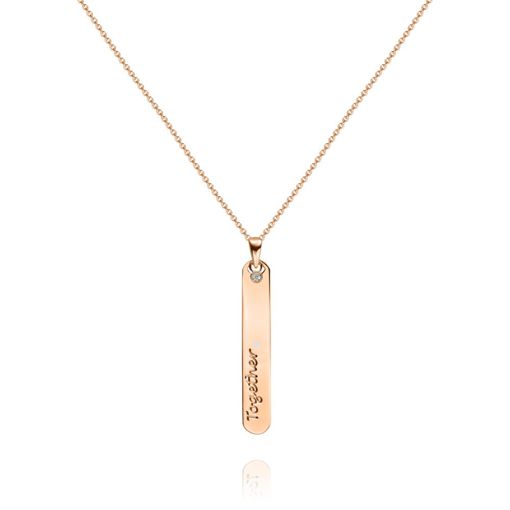 'together' necklace with a diamond