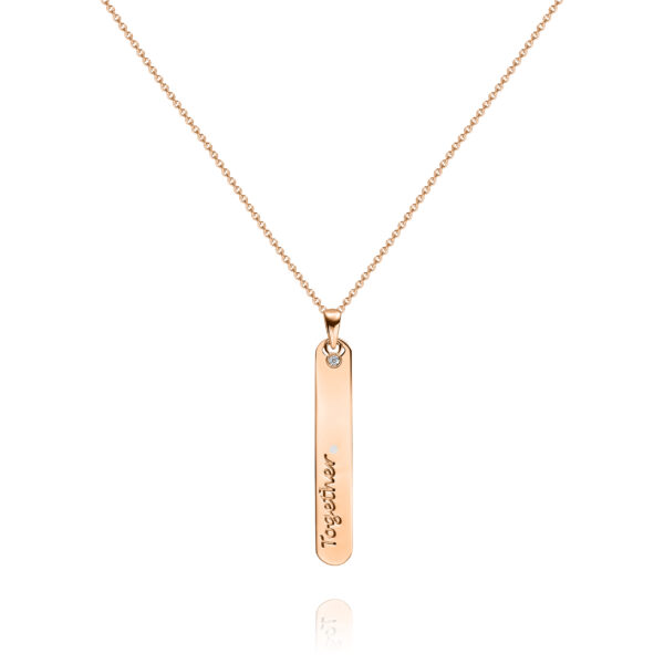 'together' necklace with a diamond