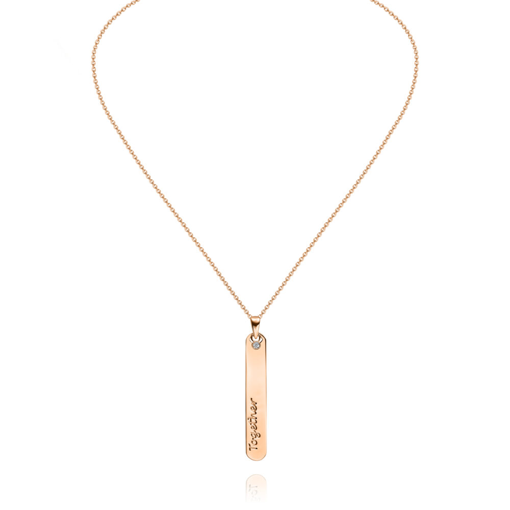 'together' necklace with a diamond