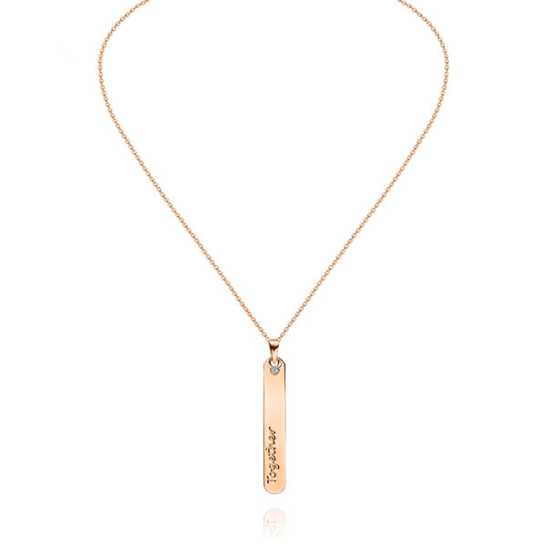 'together' necklace with a diamond