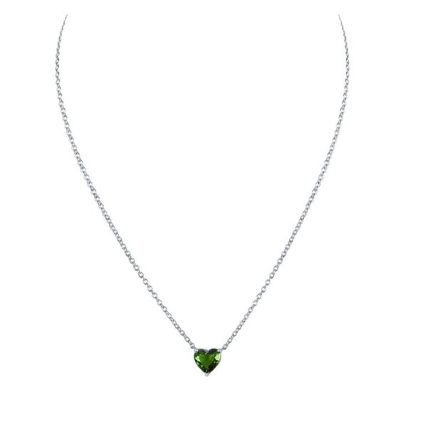 Green Garnet Heart Necklace