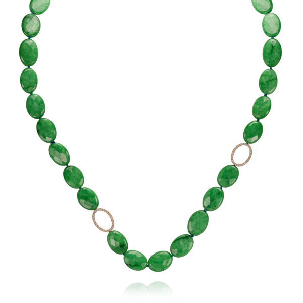 jade necklace with diamond links