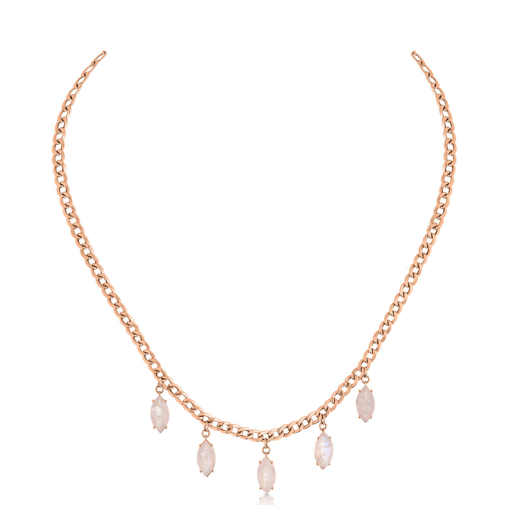 marquise moonstone chain necklace