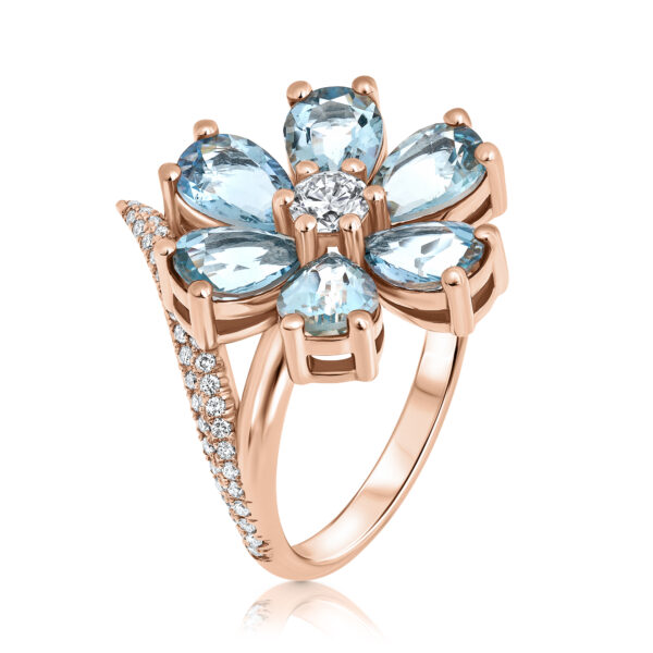 aquamarine flower ring