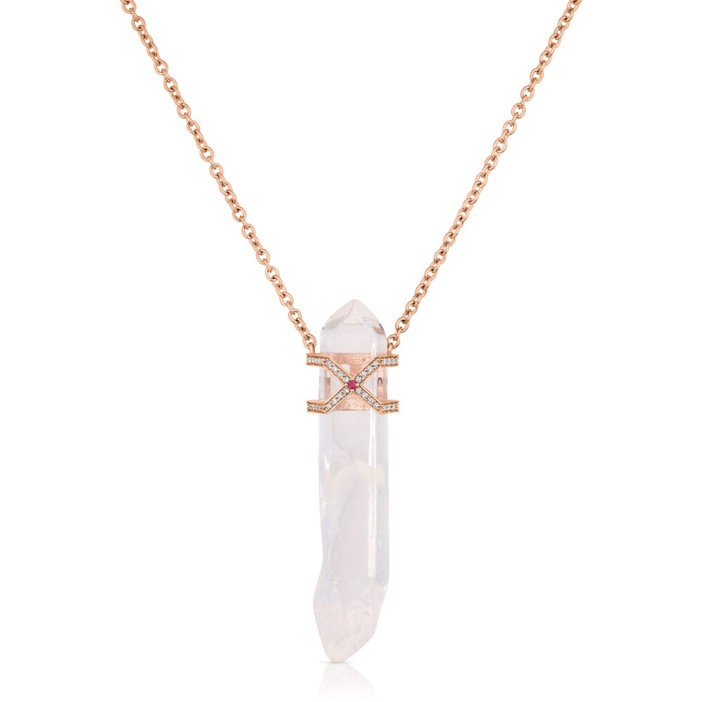 clear quartz crystal necklace