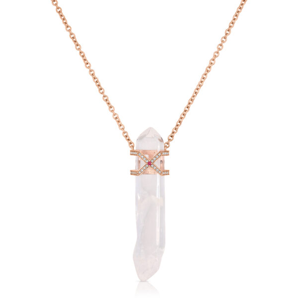 clear quartz crystal necklace