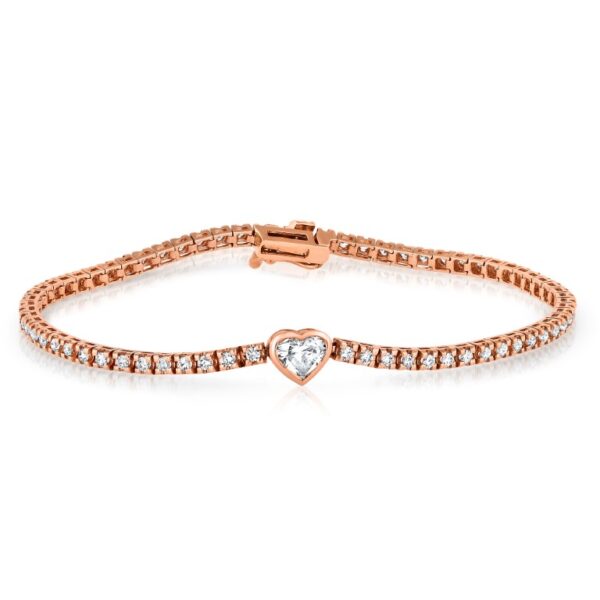 Diamond Heart Tennis Bracelet