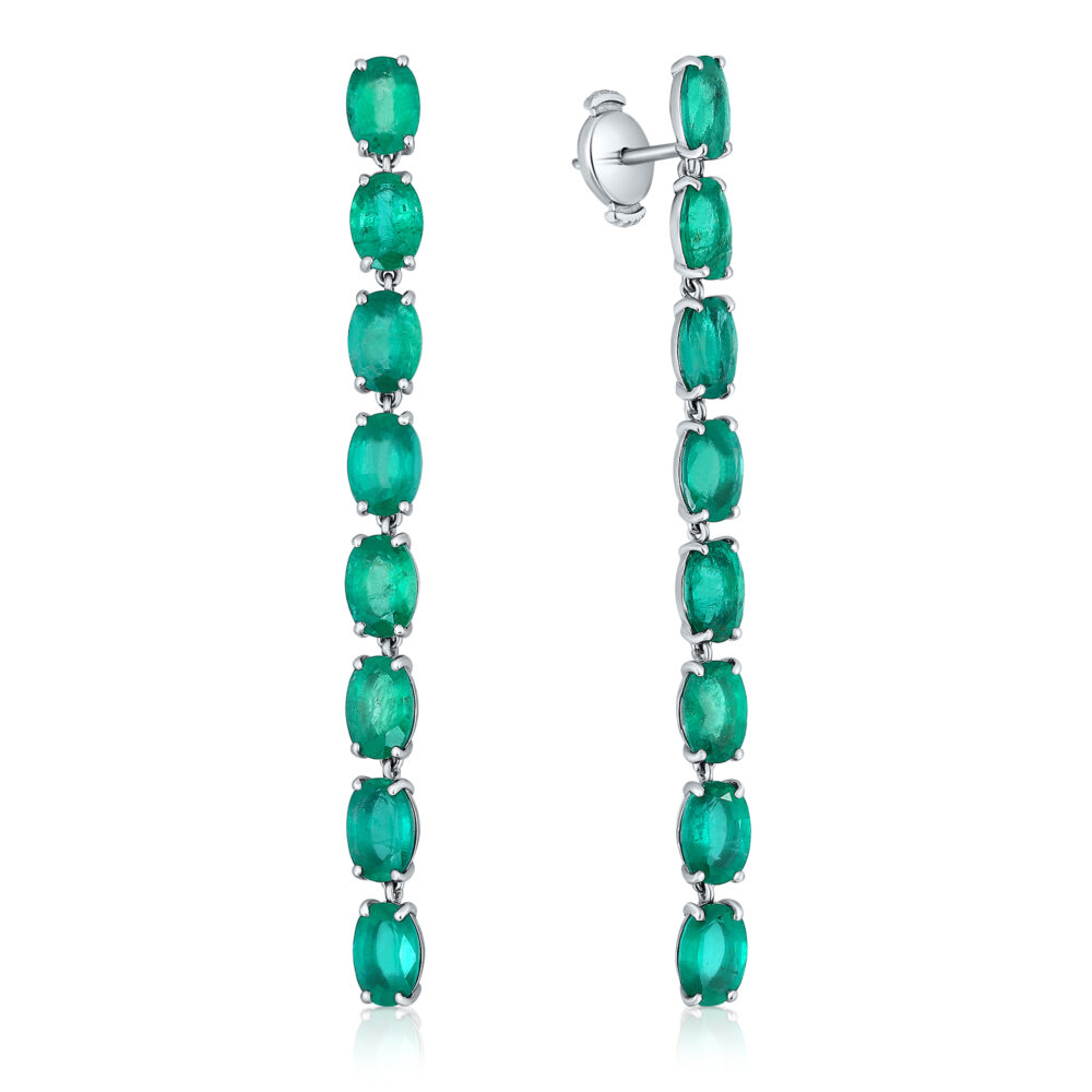 Emerald Green long earrings