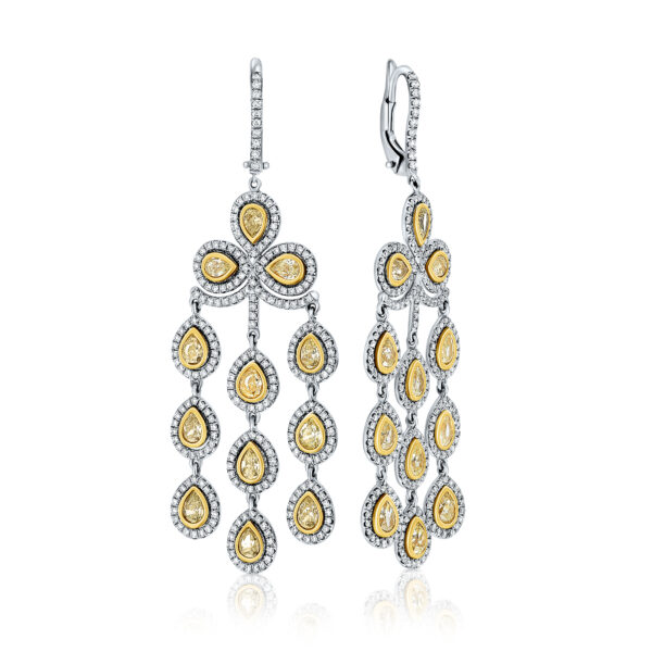 Yellow diamond chandelier earrings