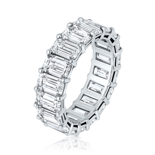 emerald cut diamonds eternity ring