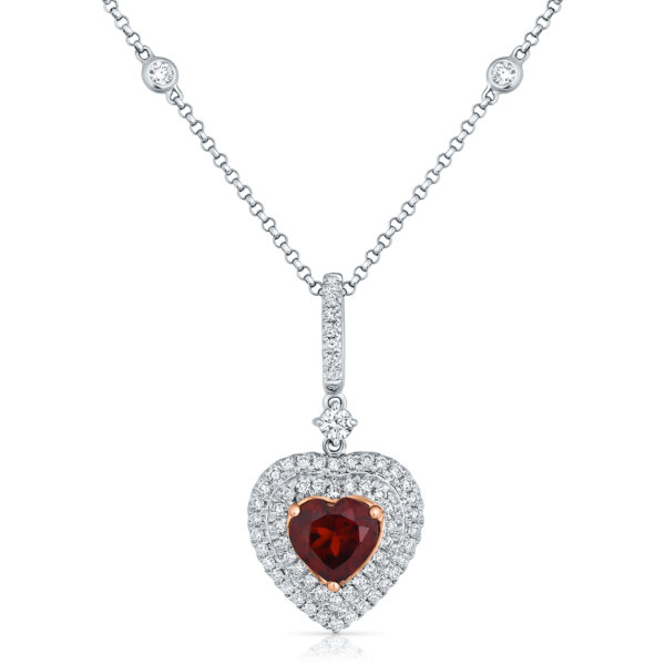 heart shape garnet necklace