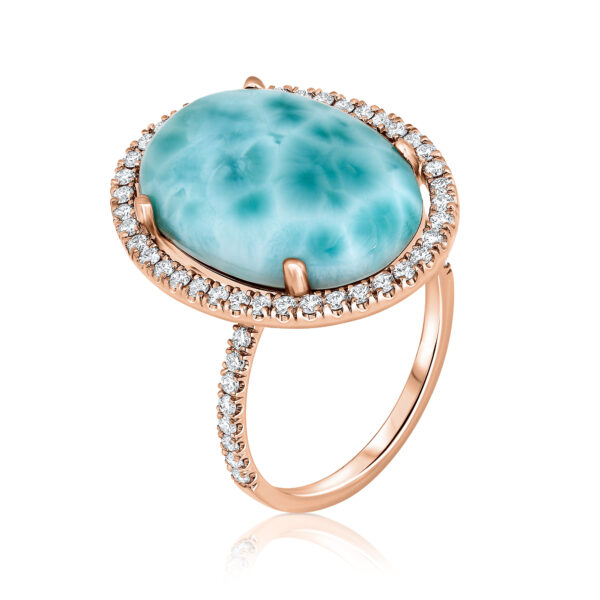 oval shape larimar ring