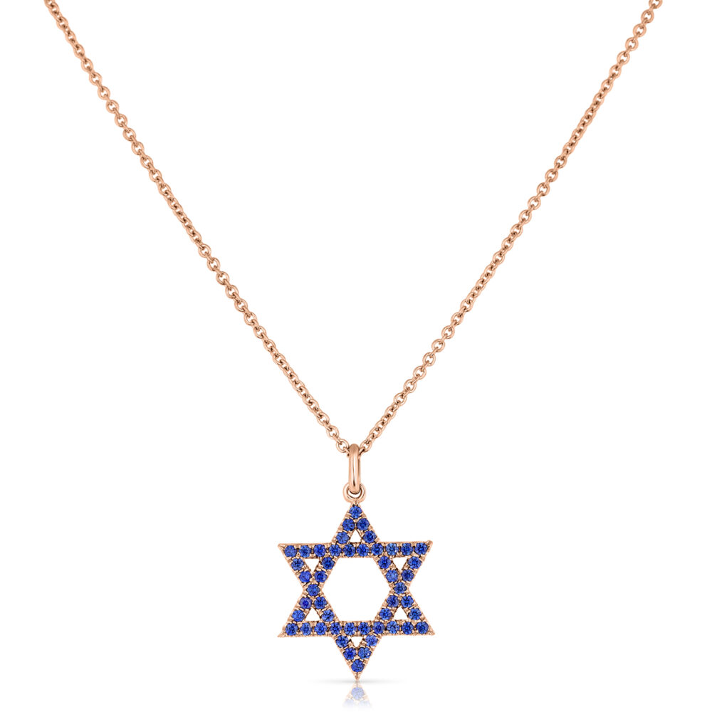 blue sapphire 'star of david' necklace