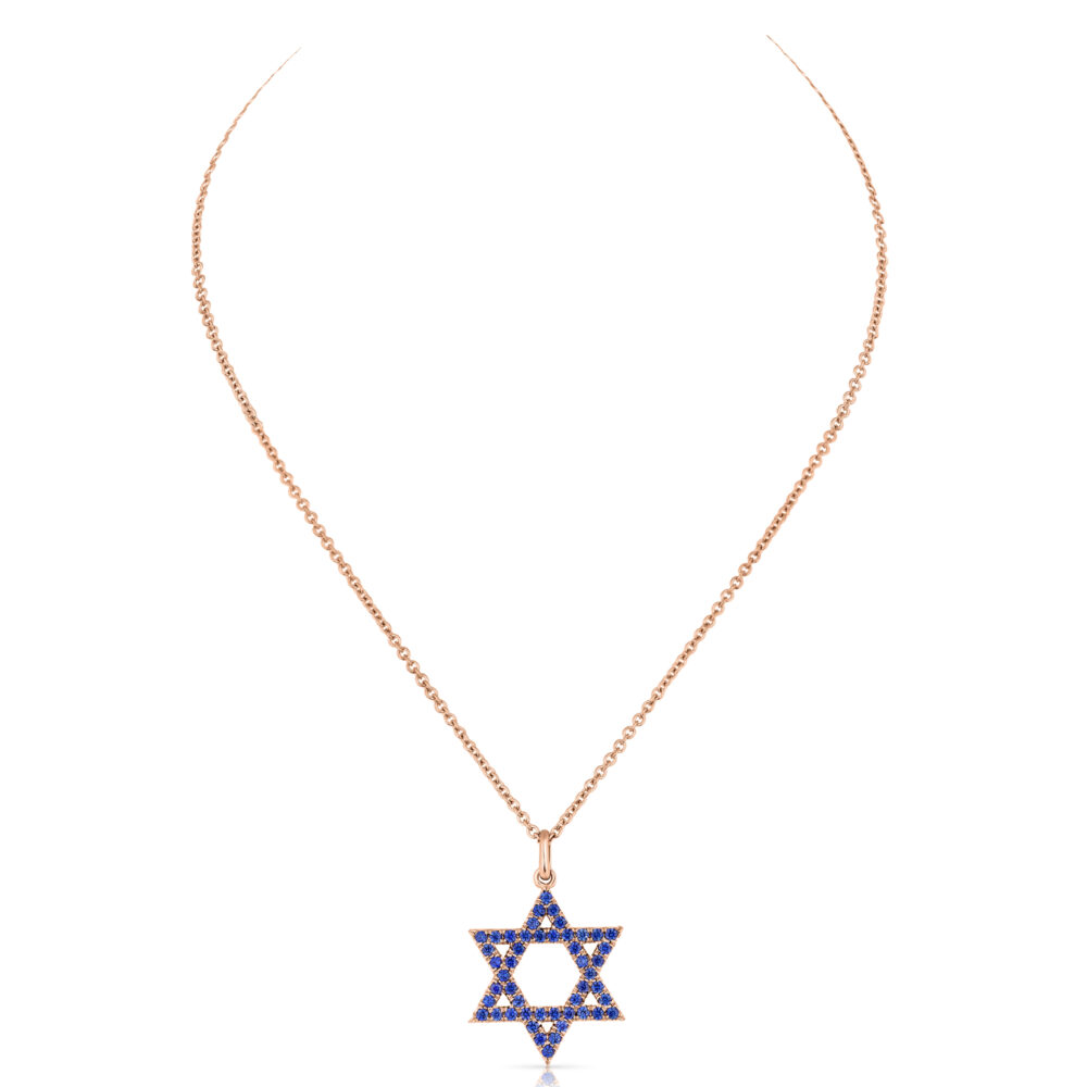 blue sapphire 'star of david' necklace