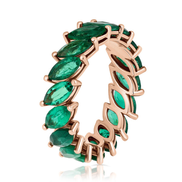 marquise shape emerald eternity ring