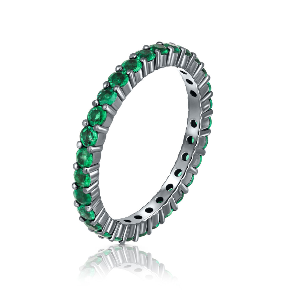 round emerald eternity ring