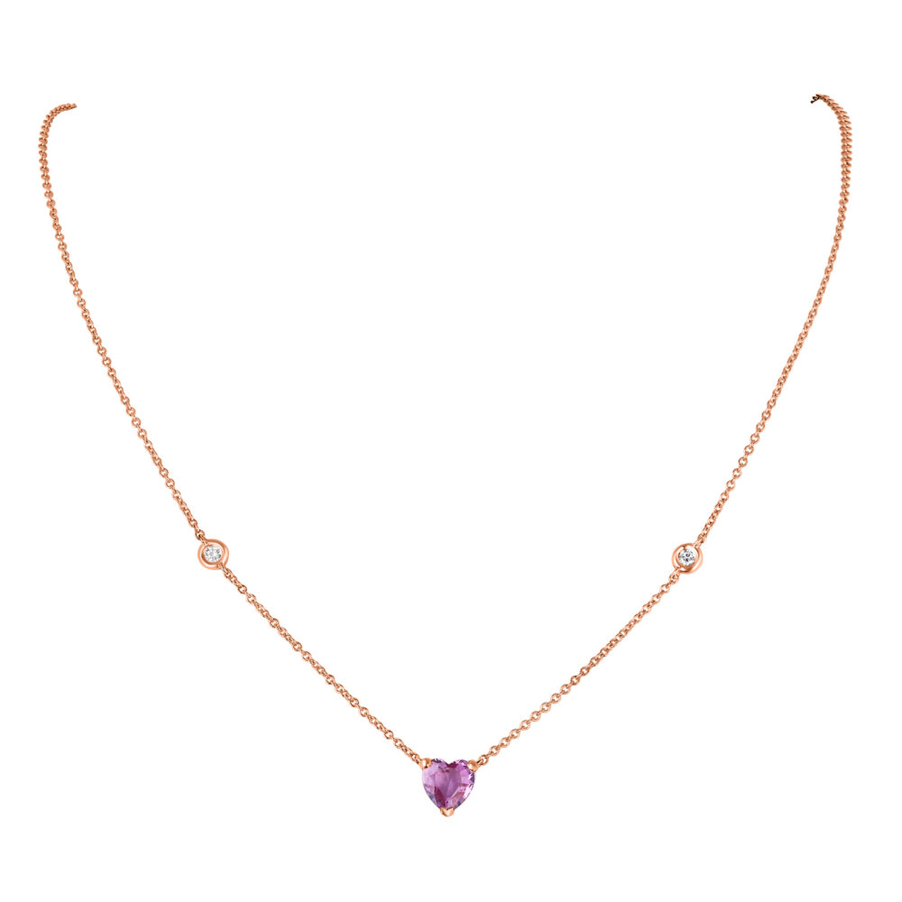 sapphire heart pendant necklace