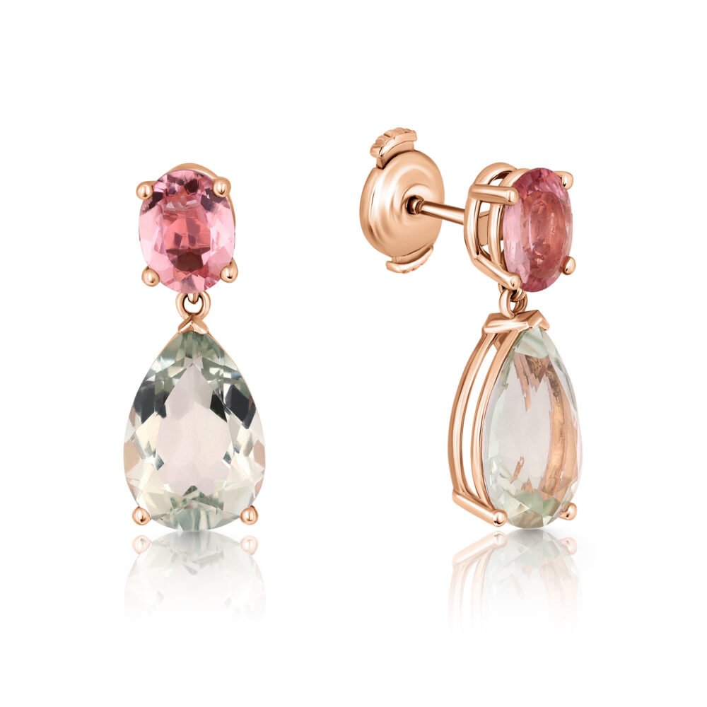 tourmaline and prasiolite earrings